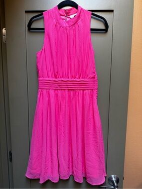 Modcloth Bright Pink Sleeveless Party Dress small